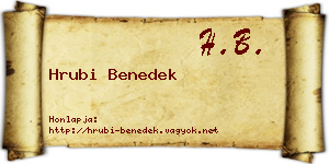 Hrubi Benedek névjegykártya