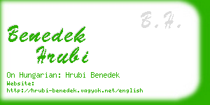 benedek hrubi business card